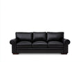 Canapé 3 places - Cuir synthétique - 212x91x86 cm - Noir - Classique