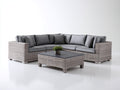 Canapé de jardin - rotin - 242x242x84 cm - gris clair-gris foncé - style contemporain
