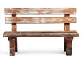 Banc de jardin-Bois-145 x 55 x 80 cm-Marron-Blanc-Rustique