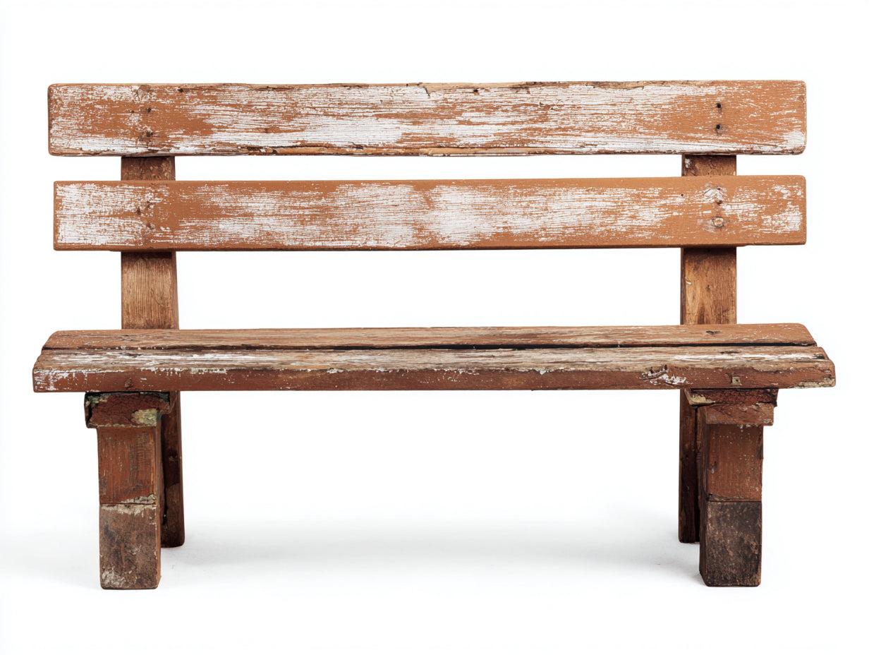 Banc de jardin-Bois-145 x 55 x 80 cm-Marron-Blanc-Rustique