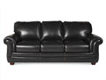 Canapé 3 places - Cuir synthétique-bois - 213x91x86 cm - Noir - Classique