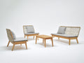Canapé de jardin - bois - rotin - 192x78x82 cm - naturel-gris clair - style scandinave