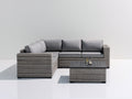 Canapé de jardin - rotin - 248x188x84 cm - gris clair-gris foncé - style contemporain