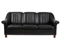 Canapé 3 places - Cuir synthétique - 203x86x87 cm - Noir - Vintage