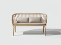 Banc de jardin-Bois-Tissu-162 x 64 x 84 cm-Bois naturel-Beige-Contemporain