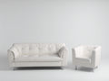 Ensemble de canapés - cuir synthétique - métal - 205x82x82 cm - blanc - style moderne