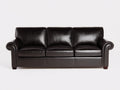Canapé 3 places-Simili cuir-210 x 88 x 86 cm-Noir-Classique