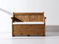 Banc de jardin-Bois-Tissu-165 x 60 x 86 cm-Marron miel-Blanc-Rustique