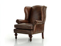 Fauteuil à oreilles - Cuir synthétique - 82x86x112 cm - Marron tabac - Vintage
