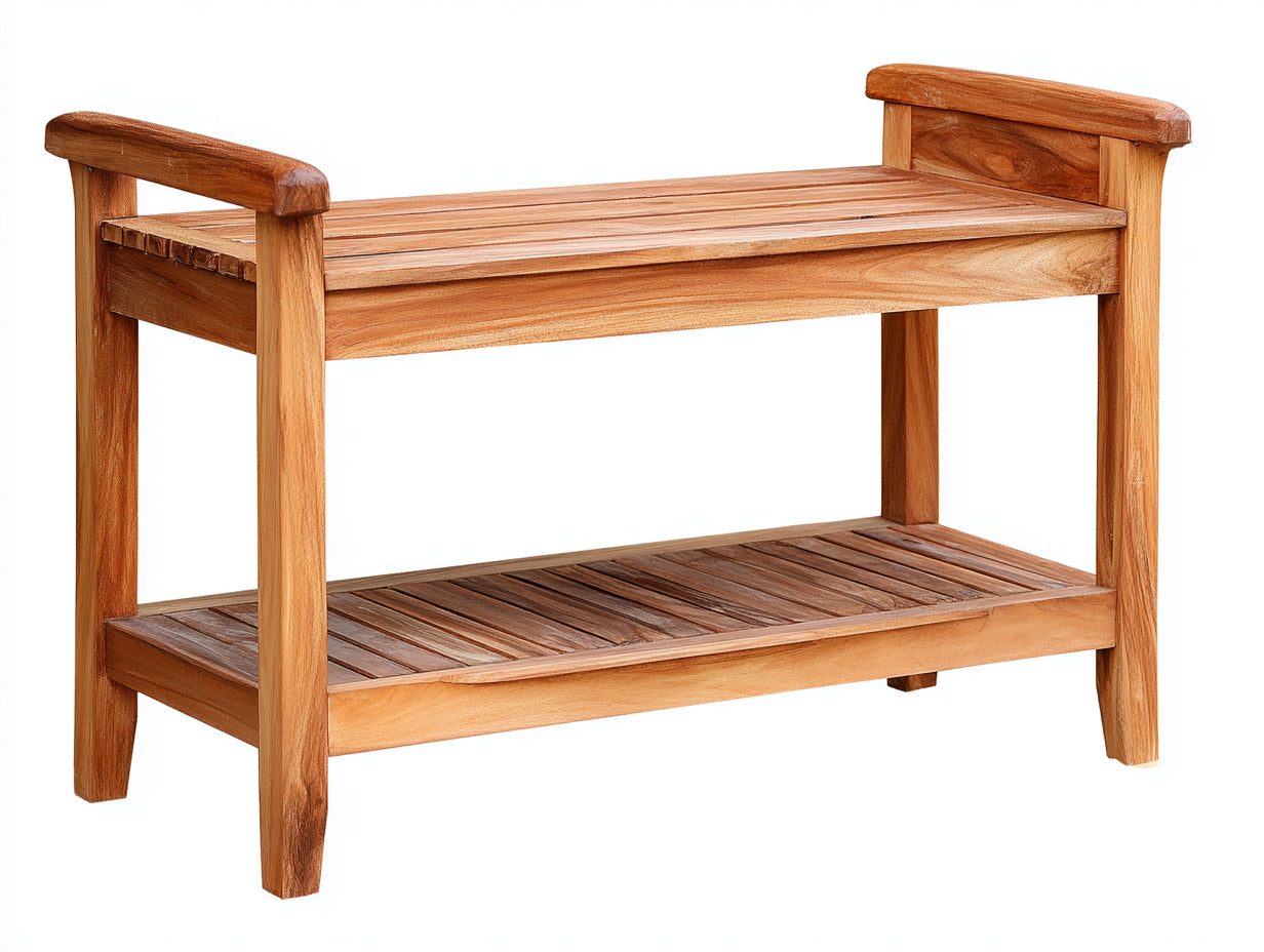 Banc de jardin-Bois-130 x 45 x 78 cm-Marron miel-Classique