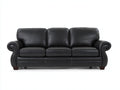 Canapé 3 places - Cuir synthétique-bois - 209x89x84 cm - Noir - Classique