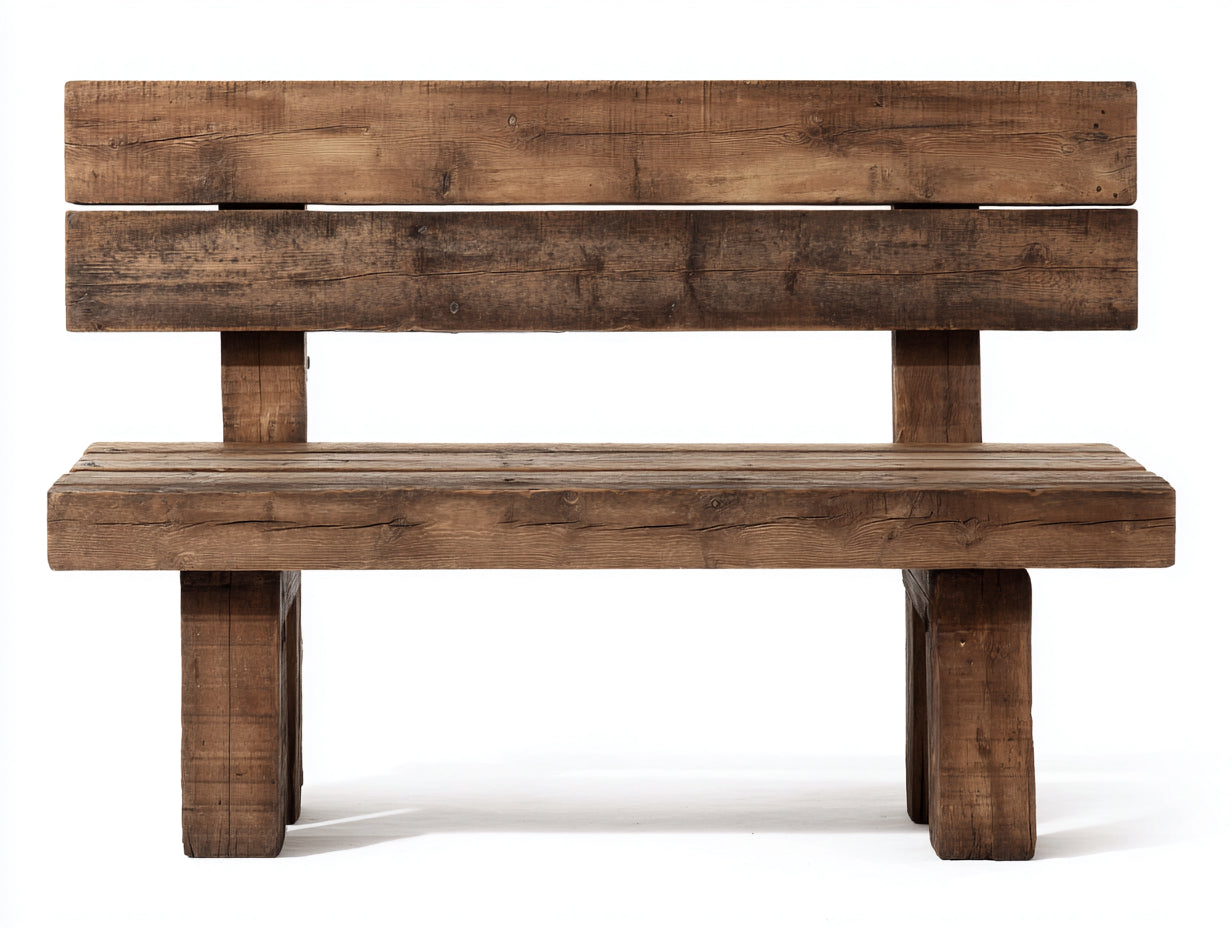 Banc de jardin-Bois-160 x 55 x 84 cm-Marron-Rustique